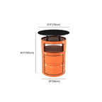 Industrial Black Orange Metal Drum Storage Bar Tables