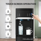 Black 3 in 1 Hot and Cold Water Dispensers with Ice Maker