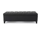 Luxury Storage Ottoman Bench - Button-Tufted Upholstered Rectangular Footrest for Living Room, Entryway & Bedroom