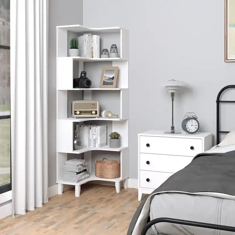 Corner Bookcase - Natural Oak