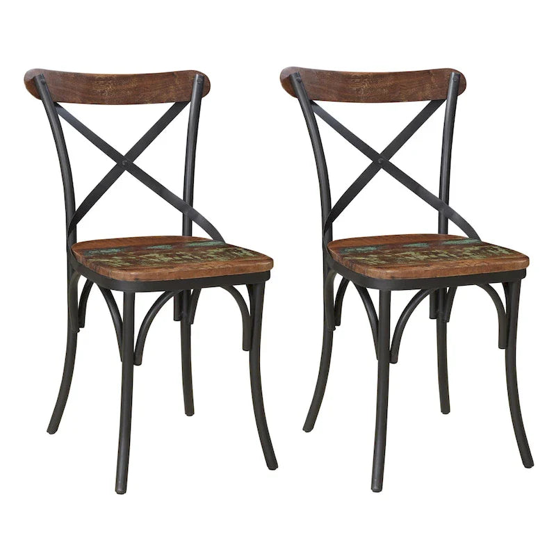 Chaises de salle à manger Linon à dossier croisé (lot de 2)