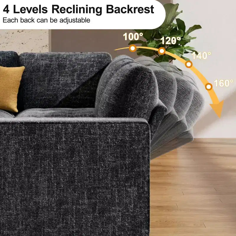 Dyonery 7-seater reclining sofa, modular sofa, side table with hidden storage, rechargeable