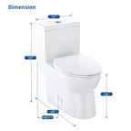 Toilette Commerciale Allongée Double. Hauteur Confort 16 avec Abattant à Fermeture Douce. Blanc