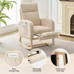 Fauteuil à bascule pour chambre d'enfant, Fauteuils à bascule d'allaitement avec repose-pieds, Fauteuil inclinable à bascule confortable avec pochette latérale, pour salon, chambre à coucher