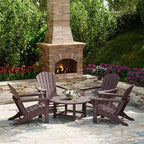 WestinTrends Dylan 5-Piece Outdoor Patio HDPE Adirondack Chair With Round Coffee Table Conversation Set