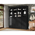 100% Solid Wood Kitchen China Pantry Buffet with Glass or Solid Wood Doors and 2-Drawer Kit 65 x 71.5