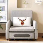 Gaoyangjiaju 3-in-1 Convertible Sleeper Chair with Storage Drawer - Pull-out Sofa Bed with Side Pocket & Pillow - Grey