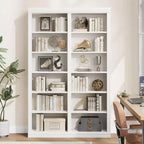 74.5 High Bookshelf With 2 Rows of Storage Space, 6-Layer Double-Width Bookshelf, Spacious Freestanding Bookcase for Living Room, Office, Library