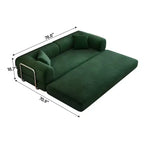FurnitureR Convertible Sofa Bed with Rolling Side Table Set, Modern Corduroy Couch with Movable Snack Table for Living Room, Apartment, Small Space