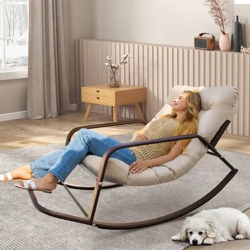Fauteuil à bascule surdimensionné, transat d'extérieur très large de 204 kg avec coussins résistants à l'eau