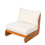Christopher Knight Home Tavriel Mid-Century Modern Patio Acacia Wood 5-Seater Seating Set with Thick Cushions, Table Not Included