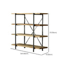 Industrial Wooden Metal Wall Bookshelf 4-Tier