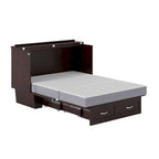 Monroe Full Murphy Bed Chest with 6 Memory Foam Mattress