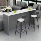 Living Room White Rectangular Wood Long Bar Table