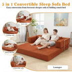 Dyonery 78Folding Sofa Bed Convertable Corduroy Couch King Size Floor Sleeper 4-in-1 DIY Combination Modular Sofa Fold Out Comfy sofa.