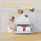 Ensemble Table d'activités 4-en-1 avec plateau amovible, table avec tiroirs et étagère, mobilier multifonctionnel pour tout-petits pour le dessin et la lecture