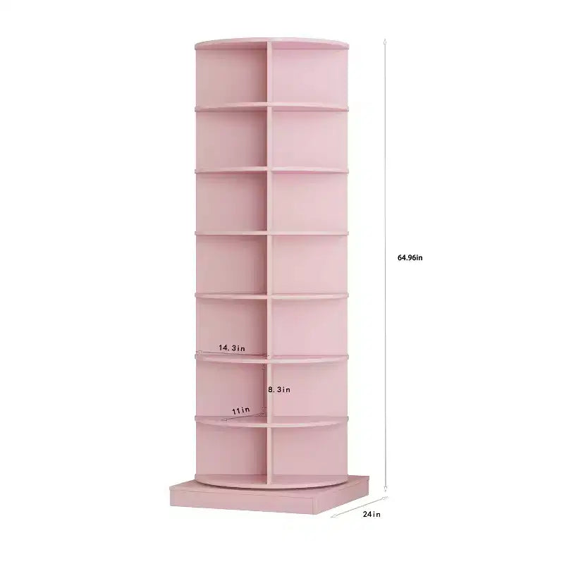 Bellemave Rotating shoe rack,rotating shoe rack tower 360, Holds over 28 pairs of shoes,Pink