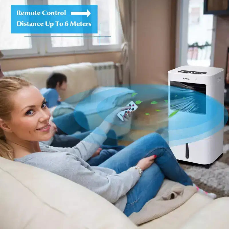 Costway Evaporative Portable Air Cooler Fan & Humidifier with Remote Control 7.5 Timer