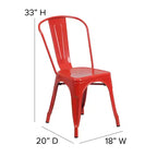 Emma and Oliver Commercial Grade 31.5 Square Metal Indoor-Outdoor Table Set with 4 Stack Chairs