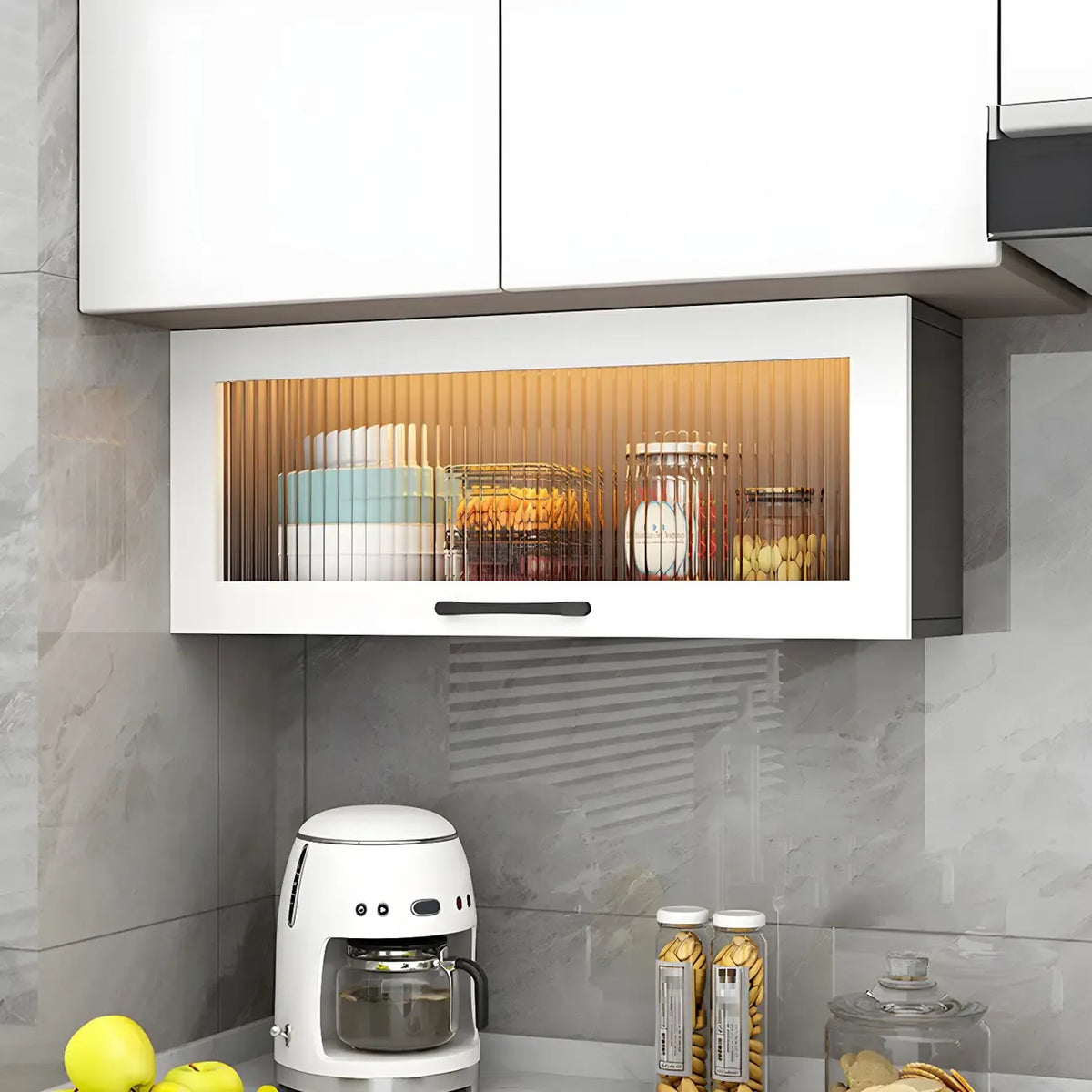 Kitchen White Wood Wall-Mounted Storage China Cabinets