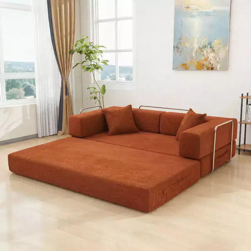 Dyonery Multi-functional Corduroy Sofa Bed, Floor Sofa, High-Resilience Slow-Returning Fill, No Installation Required, Suitable for Living Room