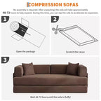 Modern 79 Corduroy Futon Sofa Bed for Small Spaces, 5-in-1 Convertible Sleeper Couch with Removable Armrests & Pillows
