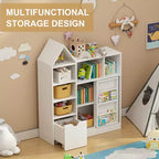 Kids Storage Organizer, Toy and Book Organizer with 8 Cubbies & Pull-Out Drawers - Ideal for Playrooms, Bedrooms