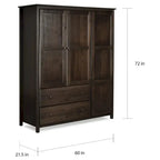 Grain Wood Furniture Shaker Wood 3-door Armoire - 60x72x22