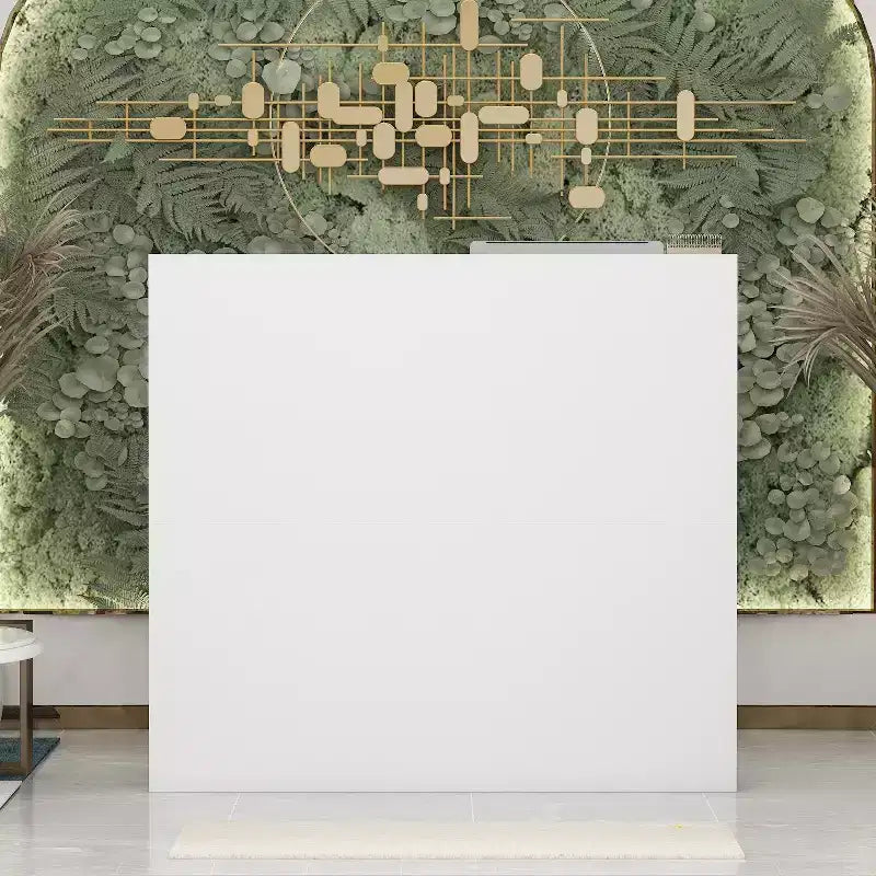 Famapy L-shaped Reception Desk Multifunctional Welcome Desk Workstation