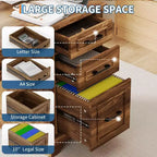 58 Wide Wooden Desk with File Cabinet & Storage Drawers - Multi-Functional Computer Table for Bedroom, Game Room & Office