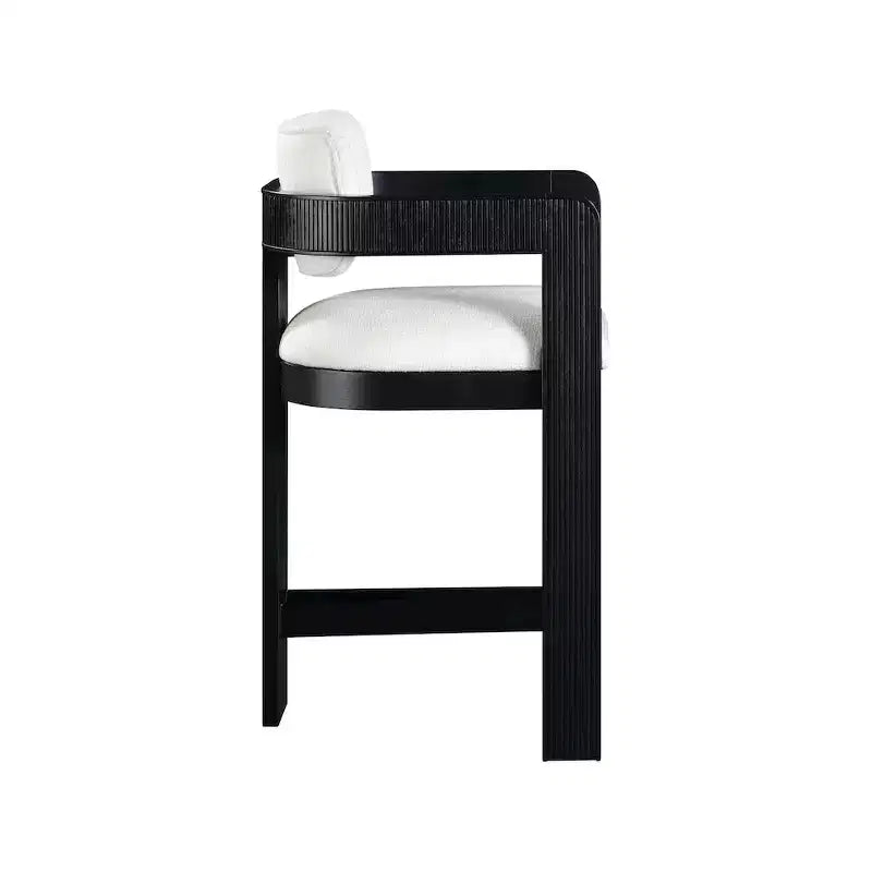 Meridian Furniture,Sacha Linen Textured Fabric Stool