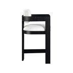 Meridian Furniture,Sacha Linen Textured Fabric Stool