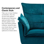 Set of 2 Jonat Contemporary Velvet Wooden Upholstered Armchair with Metal Legs for Bedroom and Living Room| ART OF LIVING DESIGNS