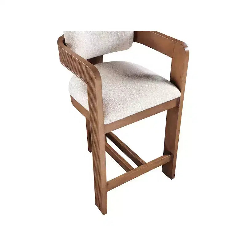 Meridian Furniture,Sacha Linen Textured Fabric Stool