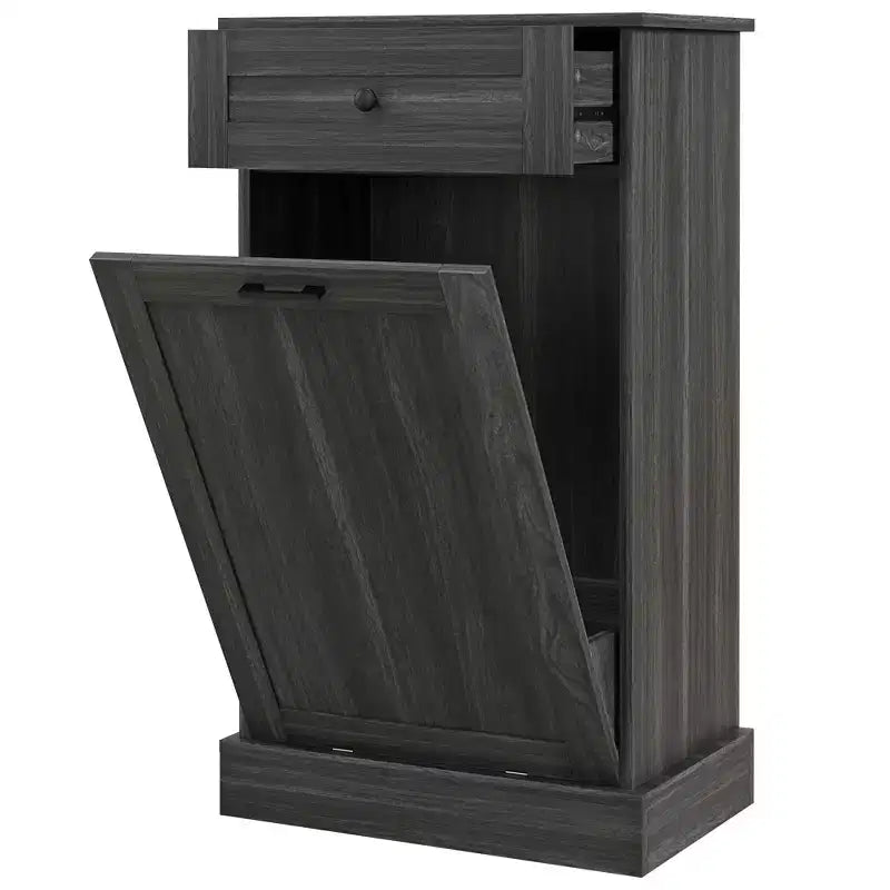 Meuble Poubelle Homcom avec Tiroir Meuble de Tri Sélectif Débout Support de Poubelle Cuisine