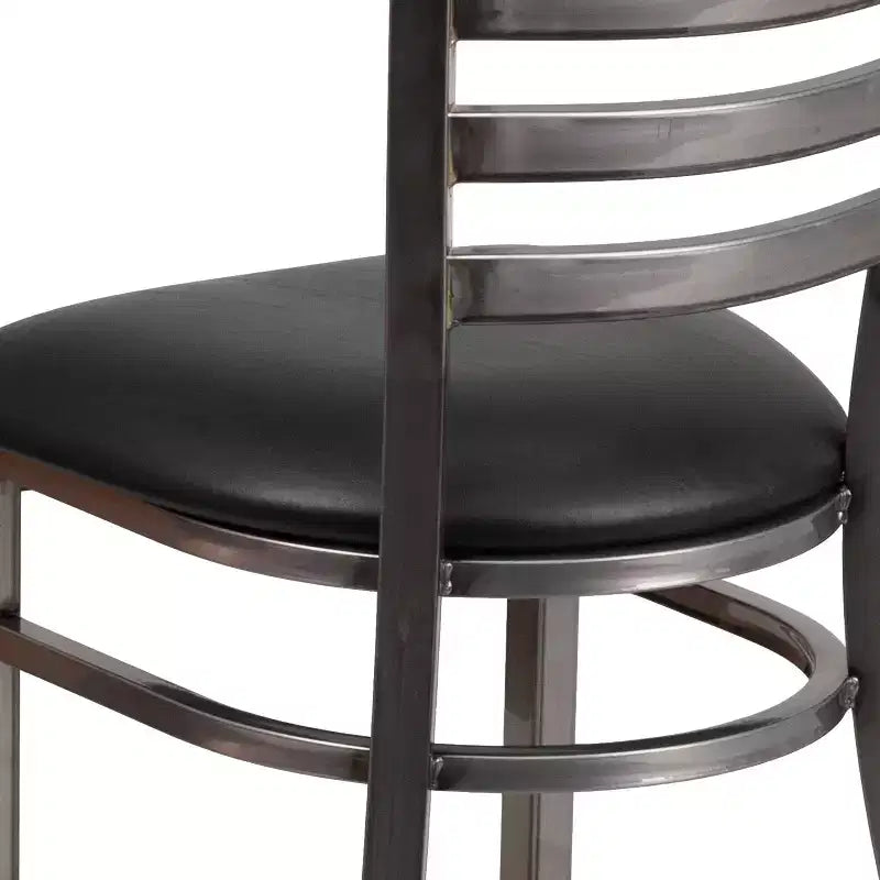Emma and Oliver 2 Pack Clear Coated Ladder Back Metal Restaurant Chair