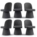 Set of 6 Modern 360 Swivel Armless Dining Chairs with Pedestal-style Base, Elegant Accent Chairs for Kitchen, Dining Room, or Office-Panipeachy