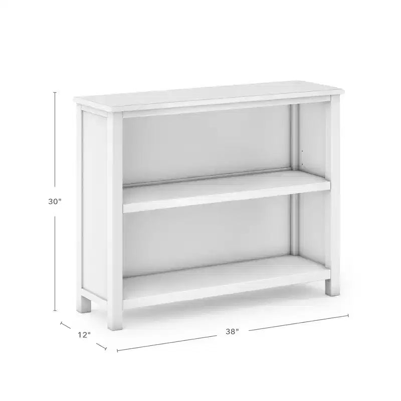 2-Shelf Pine Wood Bookcase 38x12x42, Adjustable Shelves for Bedrooms or Playrooms