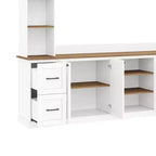 ModernLuxe 4-in-1 Farmhouse Entertainment Center Wall Unit, Fits TVs Up to 70, TV Stand Media Console w/ Adjustable Shelves & Drawers