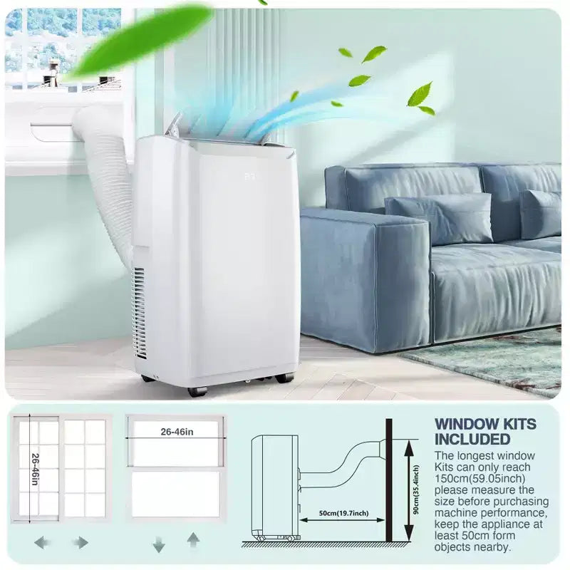 14000Btu Portable Air Conditioner Cools Up to 750 Sq.Ft, Portable AC Unit with Dehumidifier