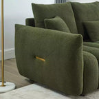 GDFStudio Alanna 79.5 Modern Teddy Fabric Upholstered 3-Seater Sofa with Pillows