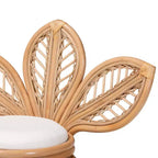bali & pari Gresham Natural Rattan Leaf Accent Chair White/Natural Brown: Handcrafted, Foam Cushioned, No Assembly Required
