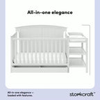 Storkcraft Steveston 5-in-1 Convertible Crib and Changer with Drawer