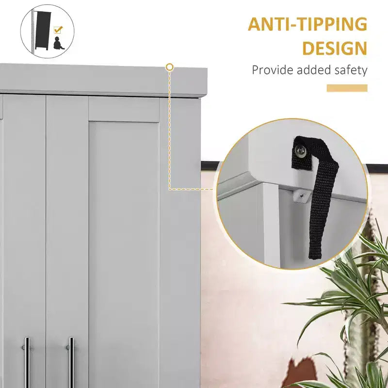 Modern Kitchen Pantry Freestanding Cabinet Cupboard with Doors and Drawer, Adjustable Shelving