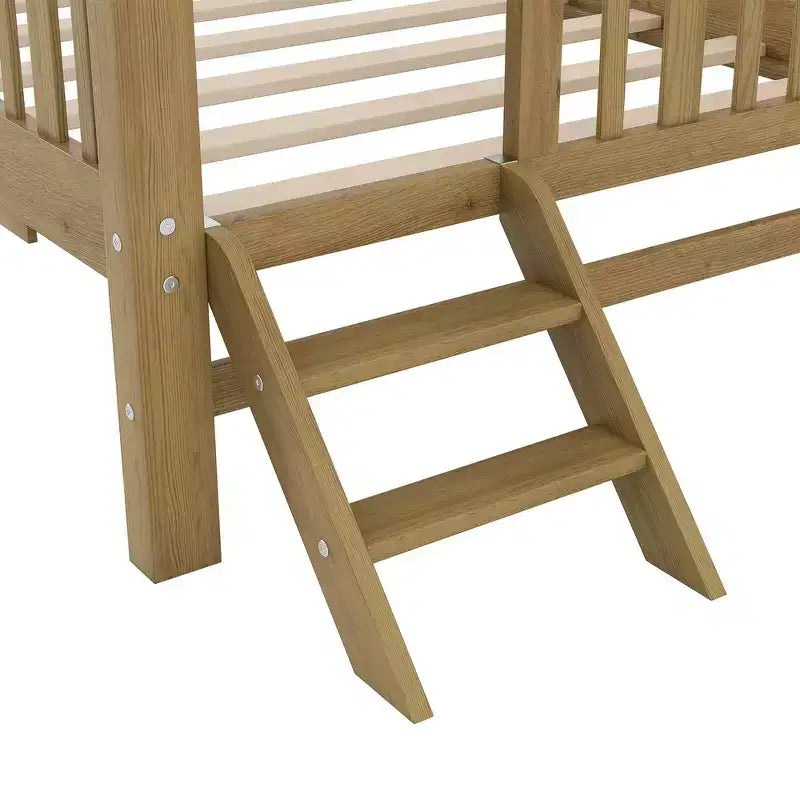 Whisen Twin Size Wood Platform Bed with Guardrail and 2 Drawers