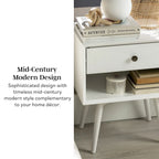 Set of 2 Mid-Century Solid Wood Nightstands with 1 Drawer, Bedroom Side Tables
