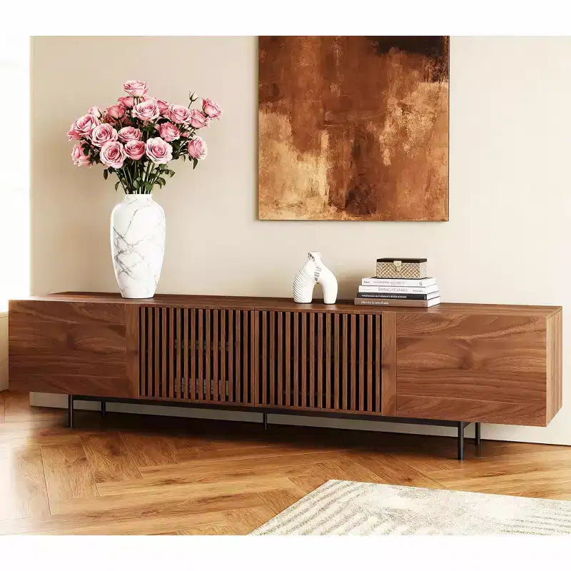 Meuble TV en bois de 94,48 pouces avec rangements pour téléviseurs jusqu'à 100 pouces Gaoyangjiaju