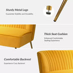 Causeuse en velours Nicolas | Canapé 2 places contemporain pour salon et chambre à coucher avec dossier capitonné | Karat Home