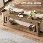 Lantine 2-Tier Sofa Table with 3 Drawers, 70.9 Console Table with Raised Baffle and Storage Shelves for Living Room, Hallway, Entryway