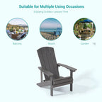Chaises Adirondack d'extérieur en bois résistantes aux intempéries Bonosuki - Lot de 4